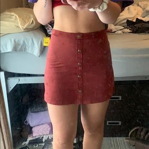 Tillys suede burnt orange skirt